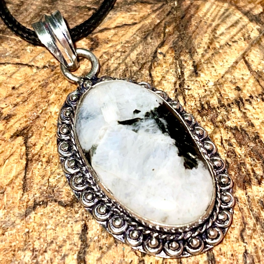 Rainbow Moonstone Pendant 2 1/4”
